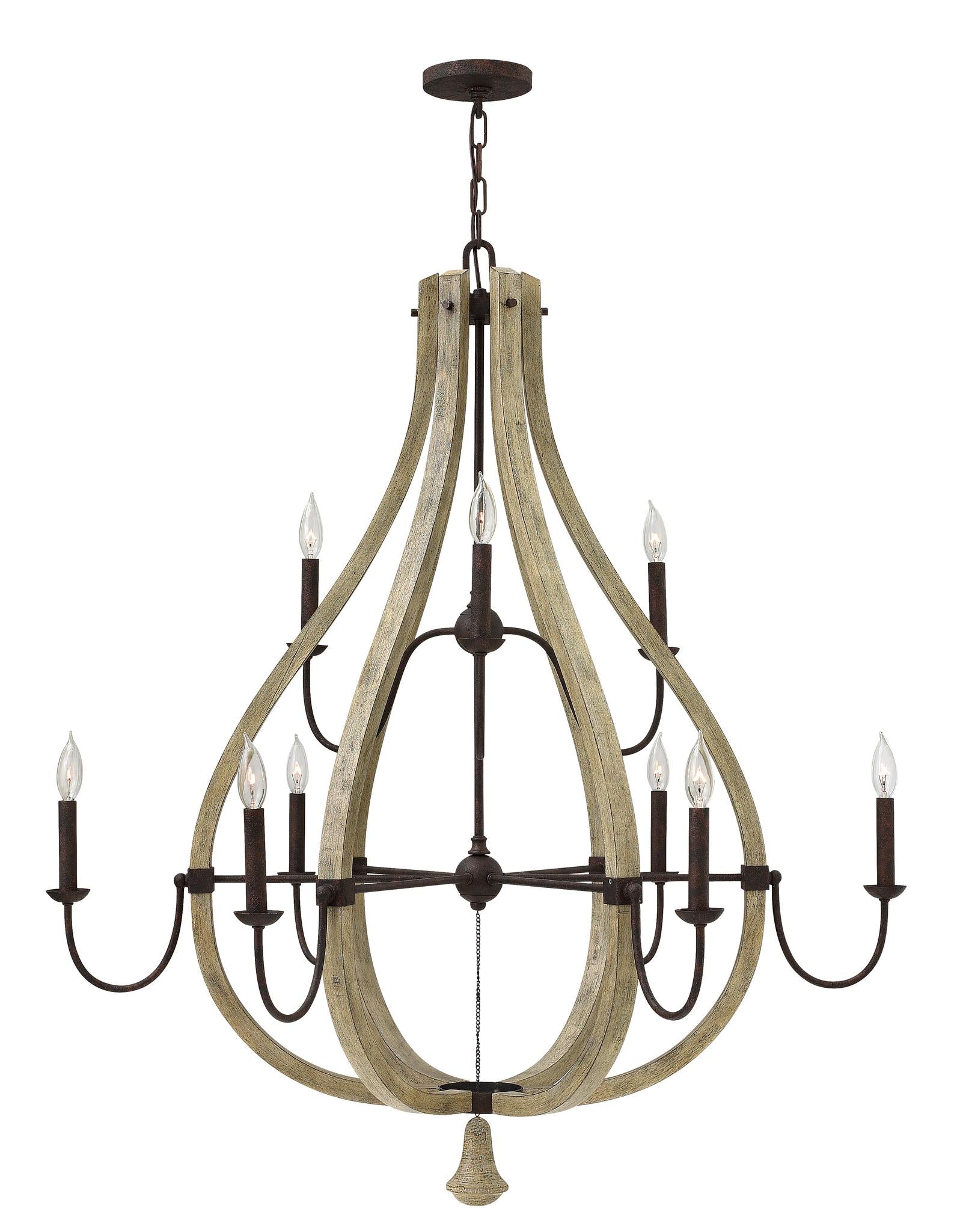 FREDRICK RAMOND, MIDDLEFIELD MULTI TIER OPEN FRAME CHANDELIER, PENDANT LIGHT