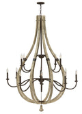 FREDRICK RAMOND, MIDDLEFIELD MULTI TIER OPEN FRAME CHANDELIER, PENDANT LIGHT