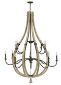 FREDRICK RAMOND, Middlefield Open Frame Two Tier Chandelier, CHANDELIER LIGHT