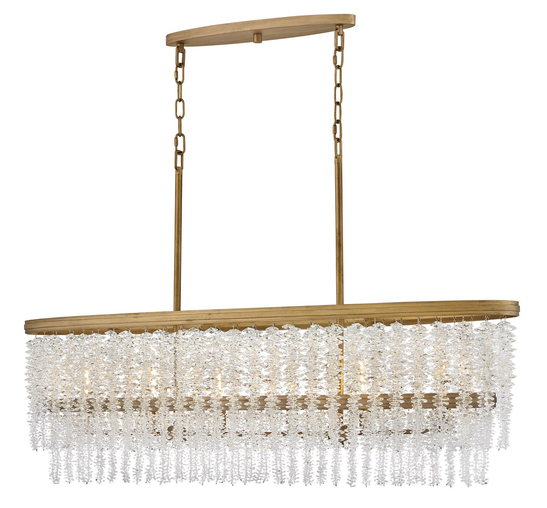 FREDRICK RAMOND, RUBINA LINEAR & OVAL CHANDELIER, PENDANT LIGHT
