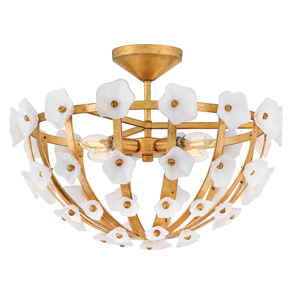 FREDRICK RAMOND, AZALEA SEMI-FLUSH MOUNT, FLUSH MOUNT CEILING LIGHTS 