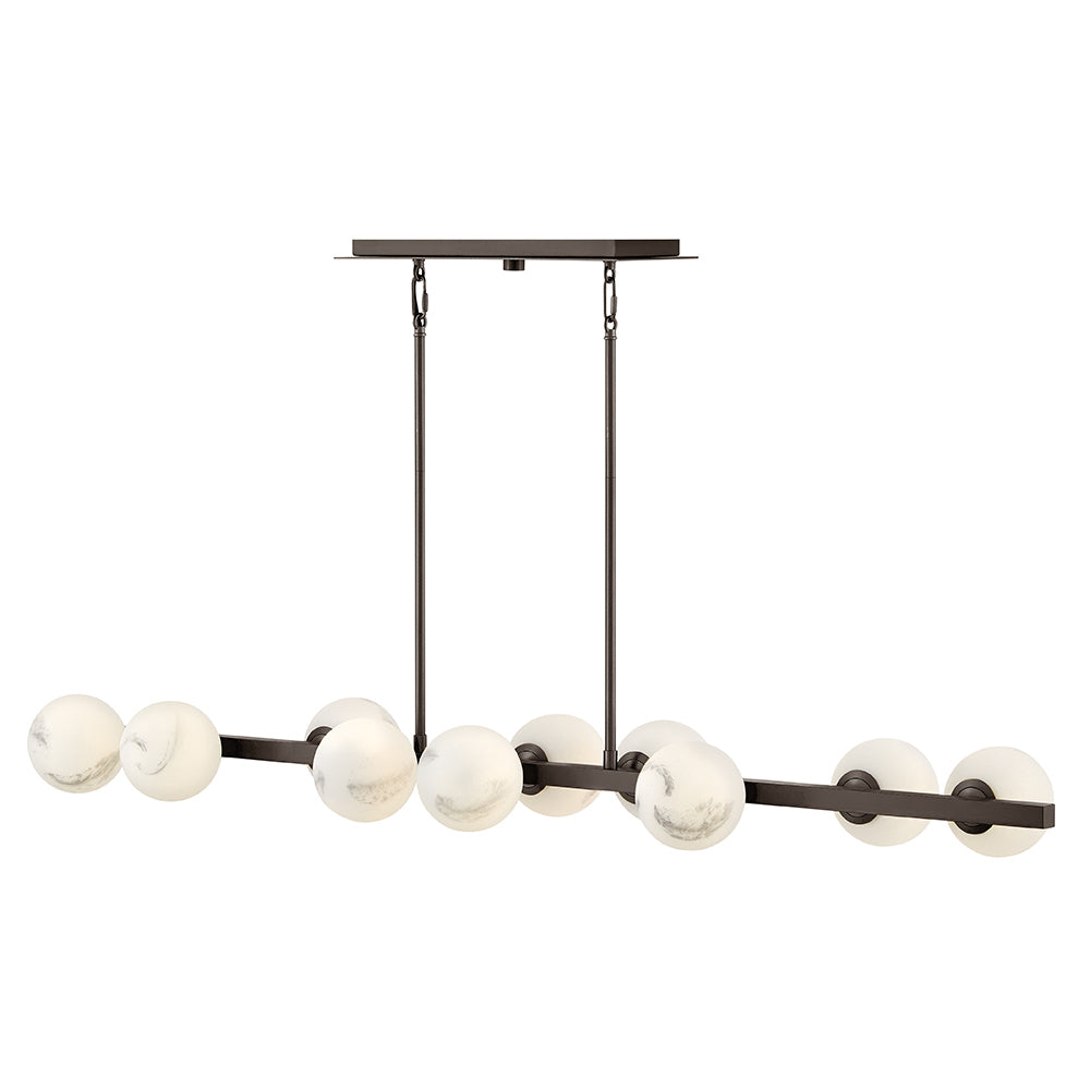 FREDRICK RAMOND, SELENE LINEAR & OVAL CHANDELIER, PENDANT LIGHT