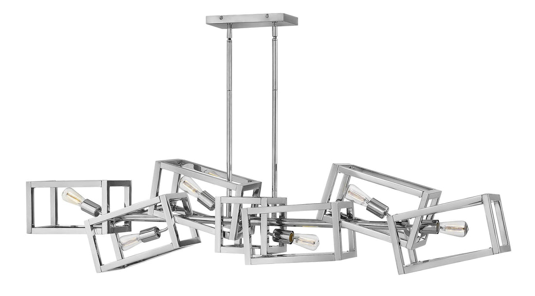 FREDRICK RAMOND, ENSEMBLE LINEAR & OVAL CHANDELIER, PENDANT LIGHT