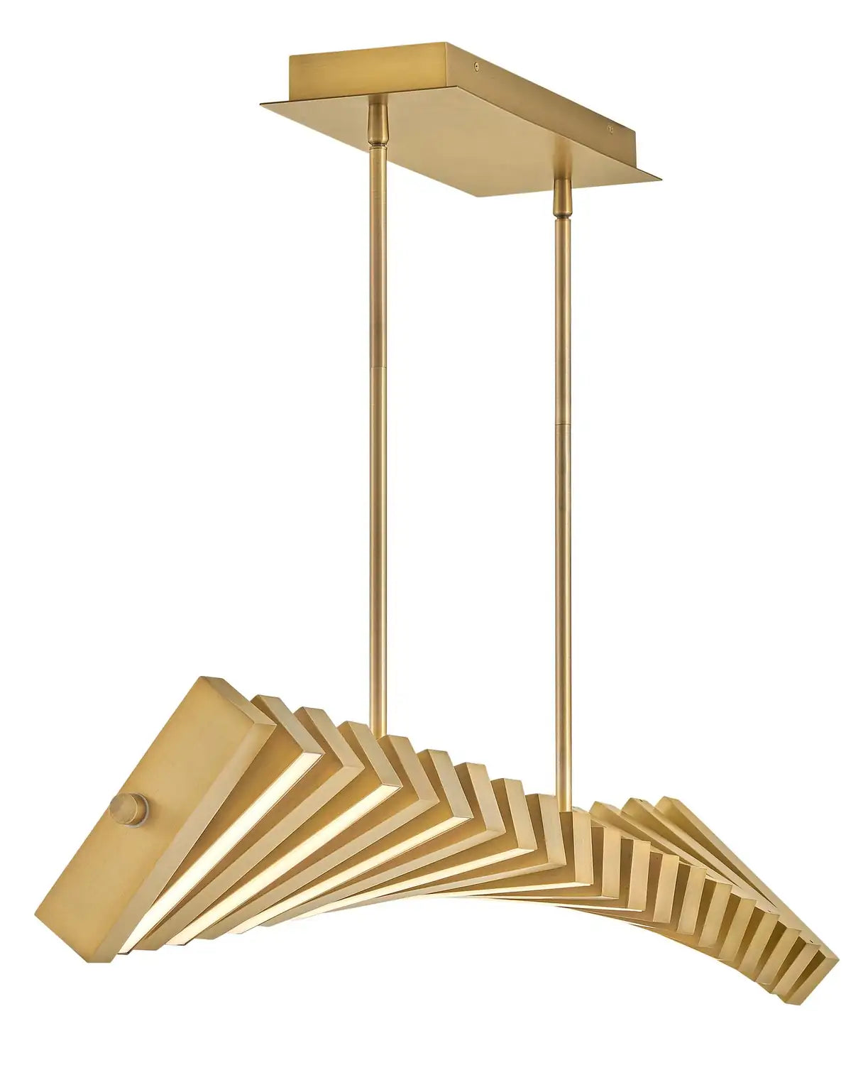 FREDRICK RAMOND, STITCH LINEAR & OVAL CHANDELIER, PENDANT LIGHT