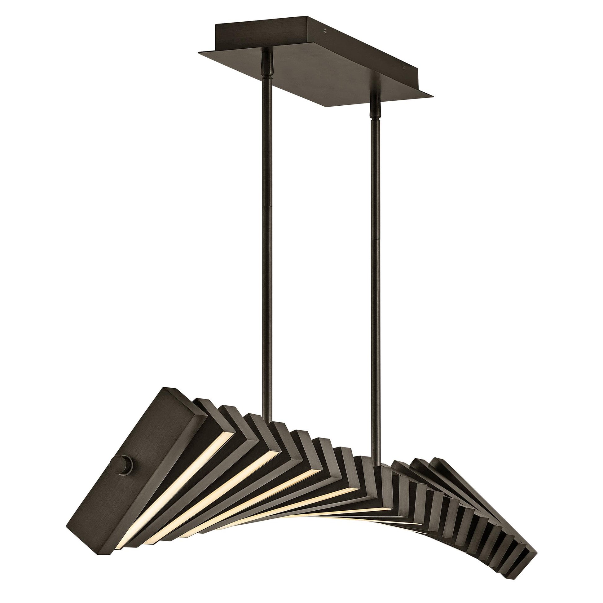 FREDRICK RAMOND, STITCH LINEAR & OVAL CHANDELIER, PENDANT LIGHT