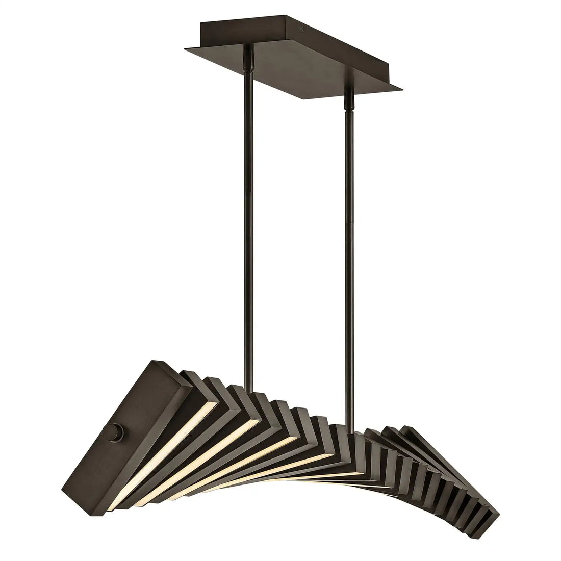 FREDRICK RAMOND, STITCH LINEAR & OVAL CHANDELIER, PENDANT LIGHT