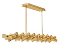 FREDRICK RAMOND, STITCH LINEAR & OVAL CHANDELIER, PENDANT LIGHT