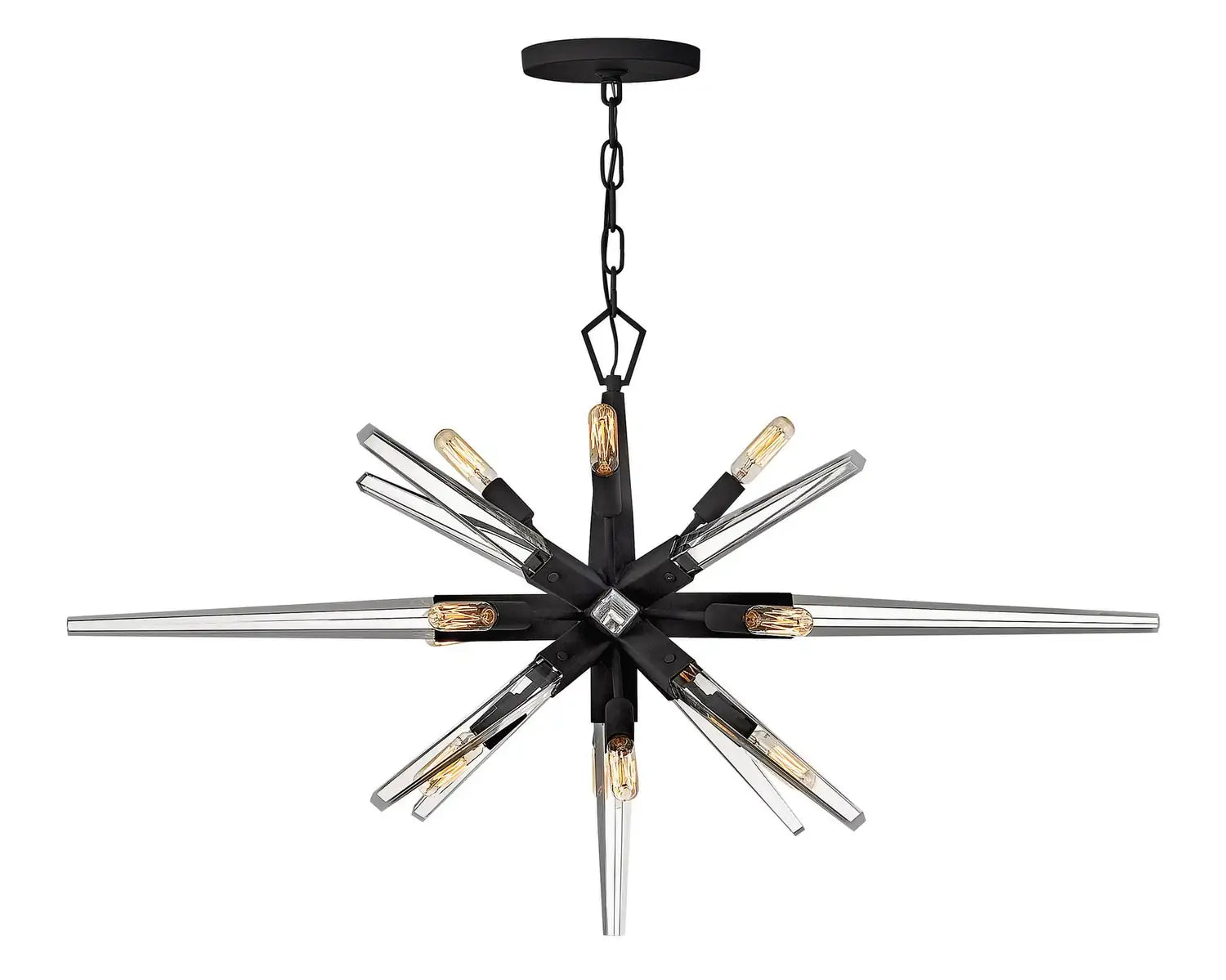 FREDRICK RAMOND, ARIEL LINEAR & OVAL CHANDELIER, PENDANT LIGHT