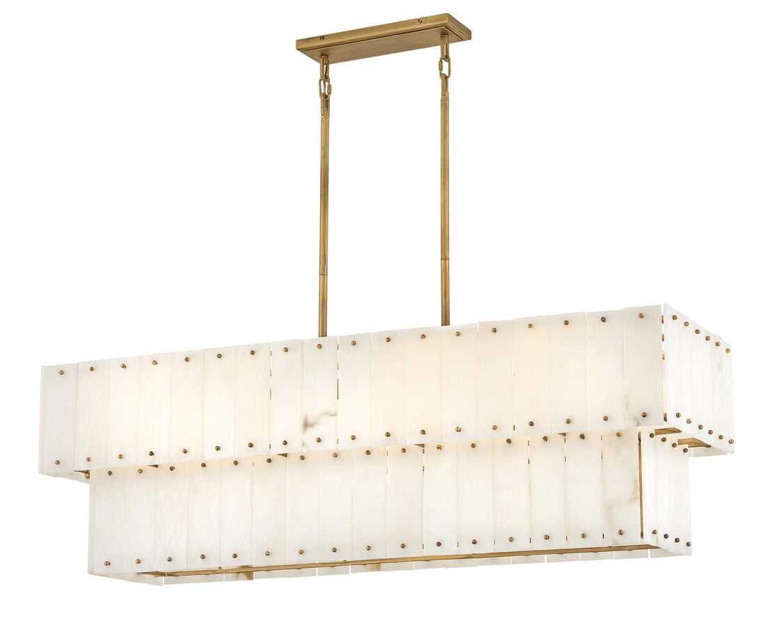 FREDRICK RAMOND, SIMONE LINEAR & OVAL CHANDELIER, PENDANT LIGHT