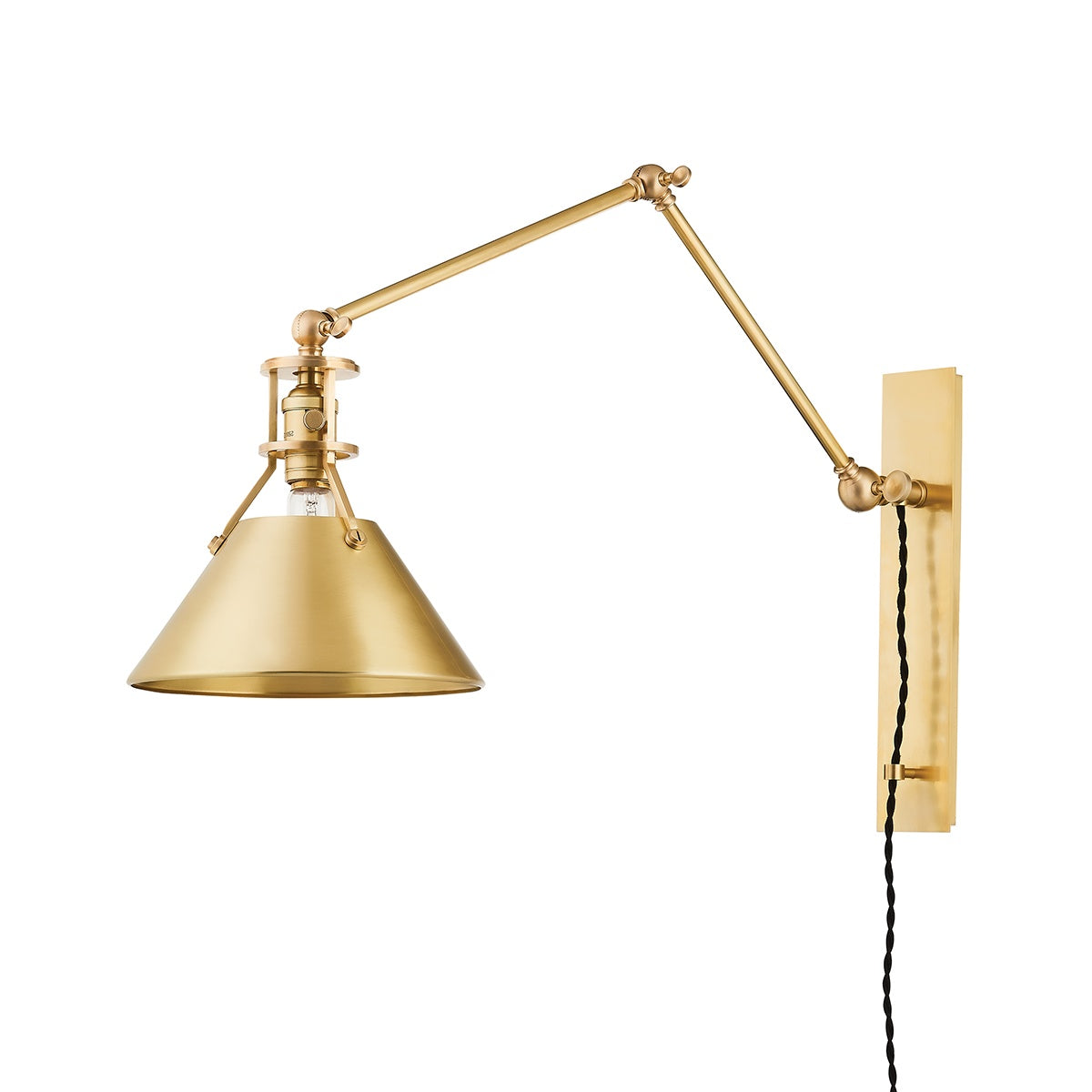HUDSON VALLEY LIGHTING, METAL NO. 2 PLUG-IN SCONCE, PLUG IN WALL LIGHT SCONCES