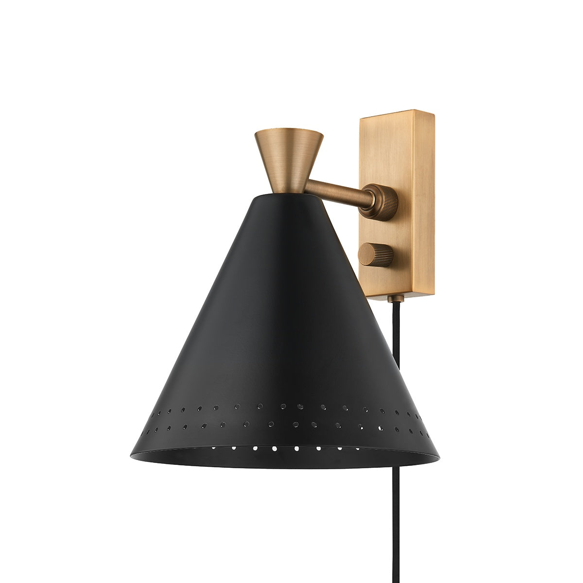 TROY LIGHTING, MARVIN PLUG-IN SCONCE, PLUG IN WALL LIGHT SCONCES