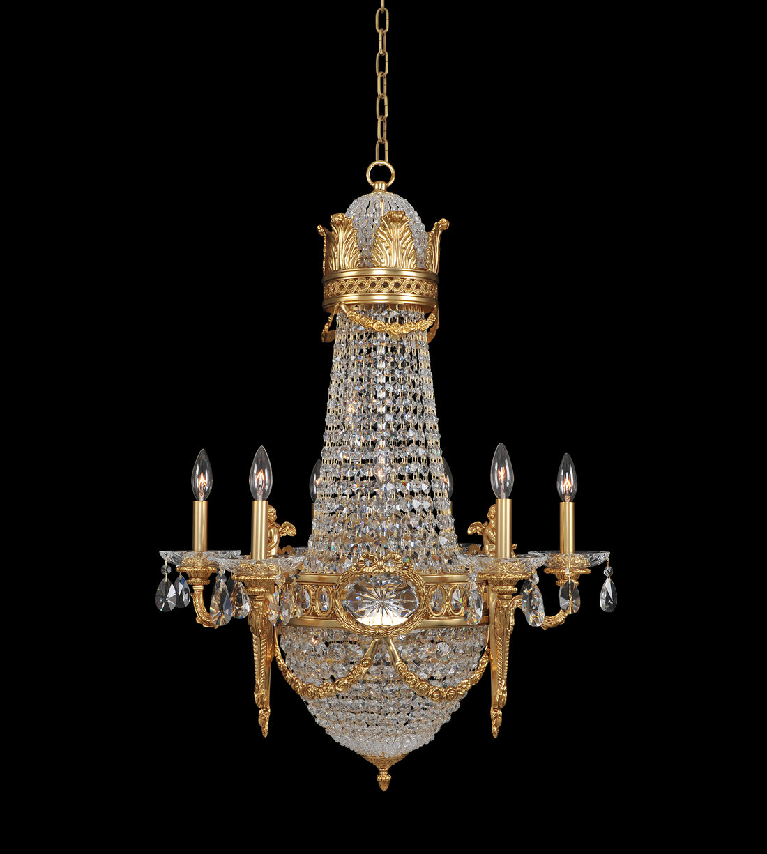 ALLEGRI, MARSEILLE 6 ARM CHANDELIER, CHANDELIER LIGHT
