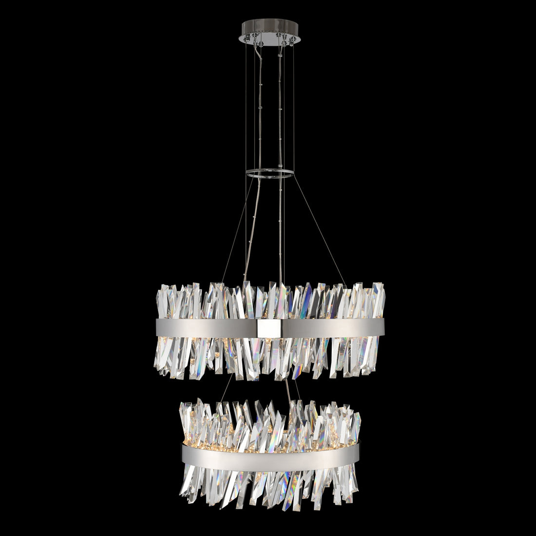 ALLEGRI, GLACIER 25 + 2 TIER LED PENDANT, PENDANT LIGHT