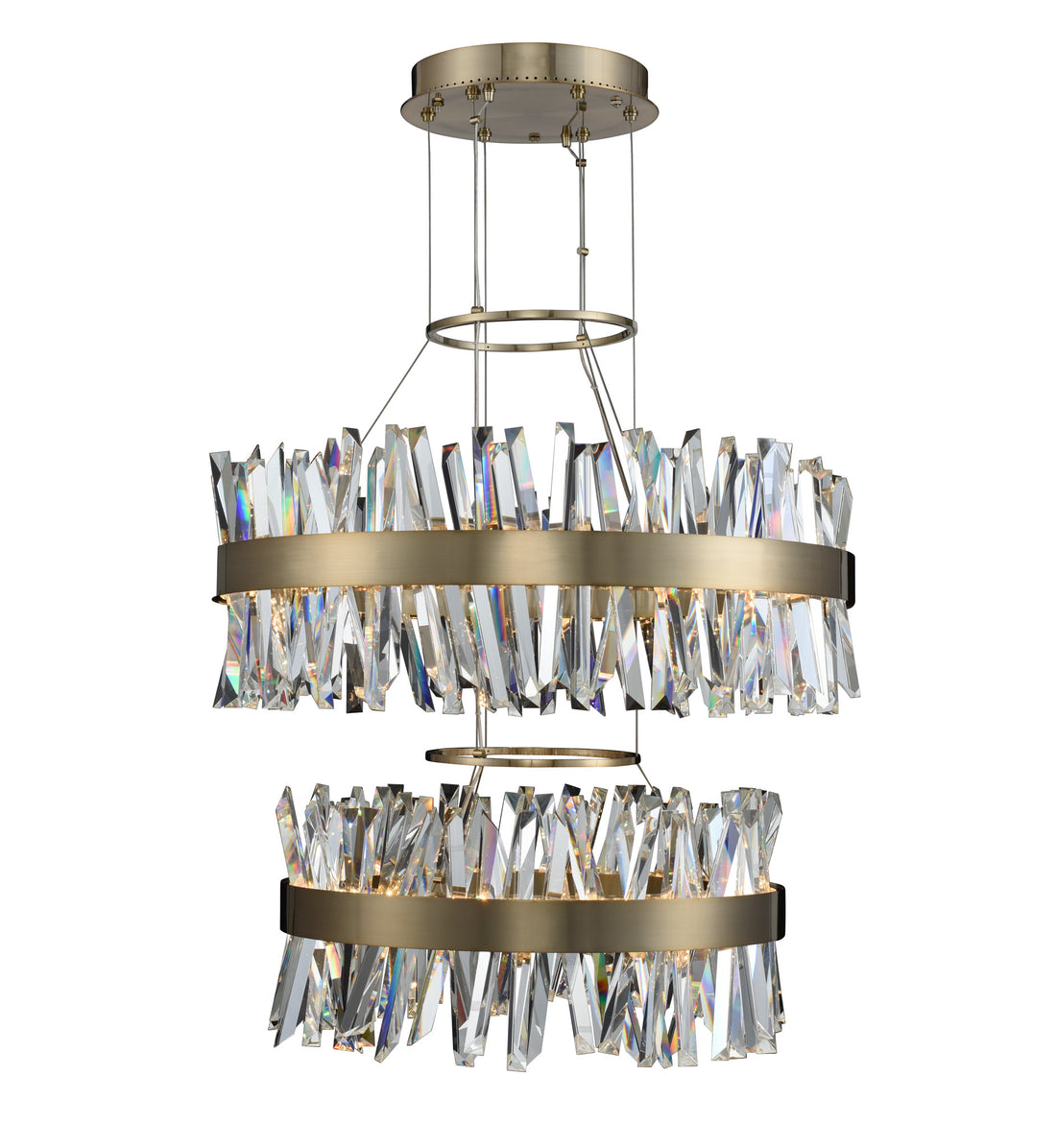 ALLEGRI, GLACIER 25 + 2 TIER LED PENDANT, PENDANT LIGHT