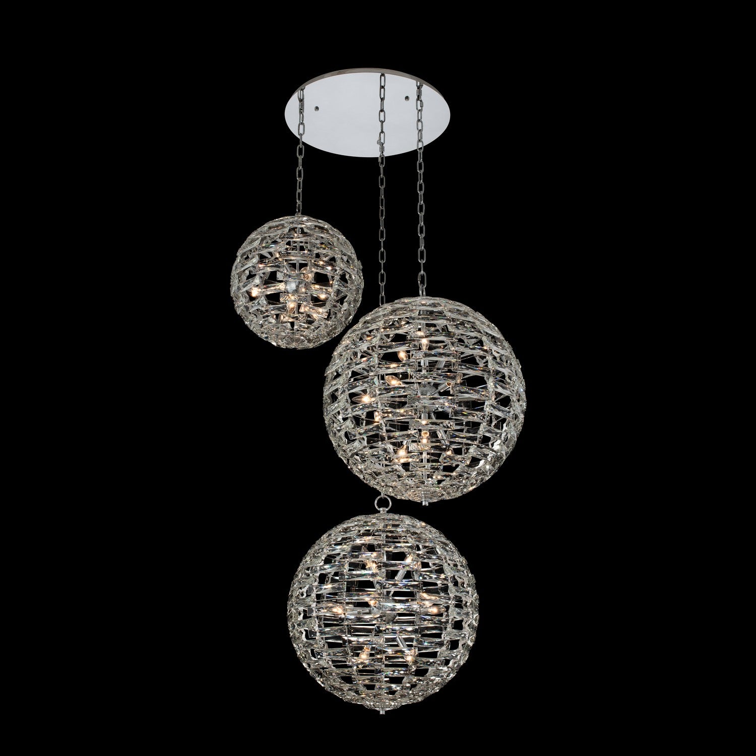 ALLEGRI, ALTA 3 ORB MULTI DROP FOYER, PENDANT LIGHT