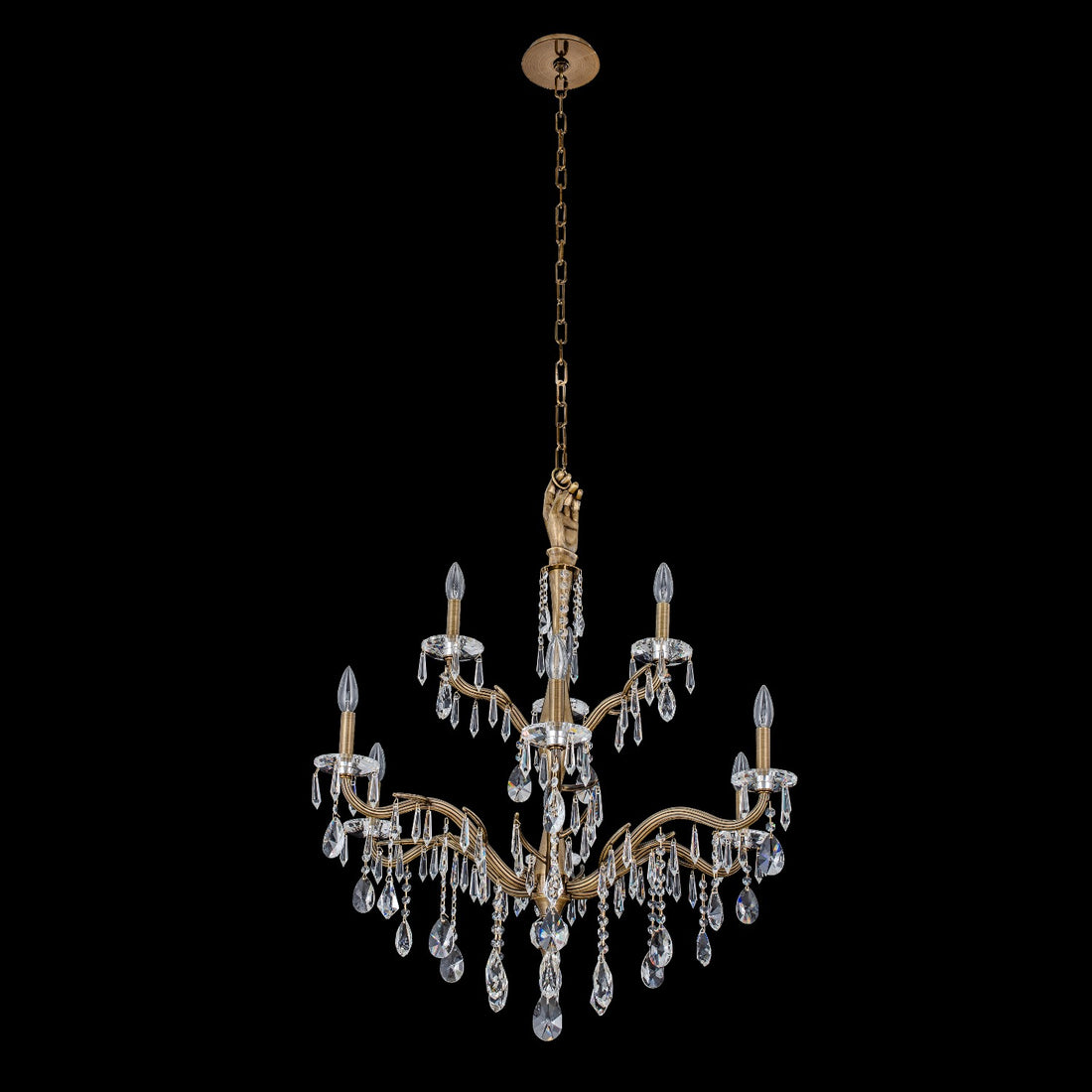 ALLEGRI, VENERE 2 TIER CHANDELIER, CHANDELIER LIGHT