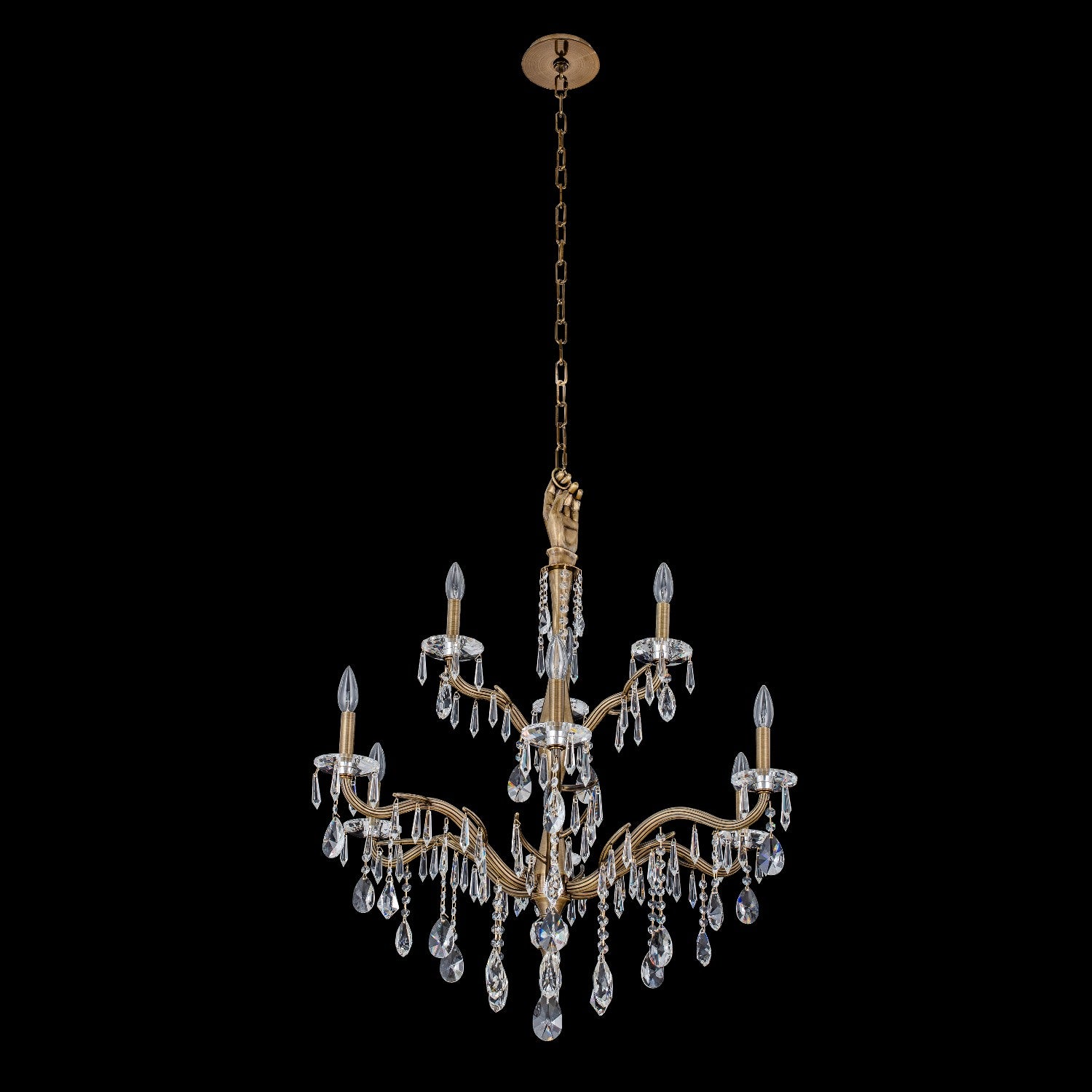 ALLEGRI, VENERE 2 TIER CHANDELIER, CHANDELIER LIGHT