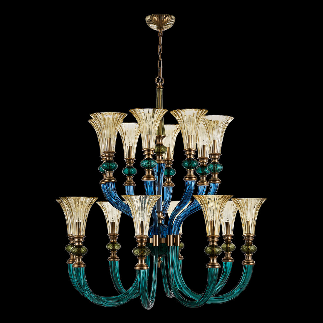 ALLEGRI, TINTA 2-TIER CHANDELIER, PENDANT LIGHT