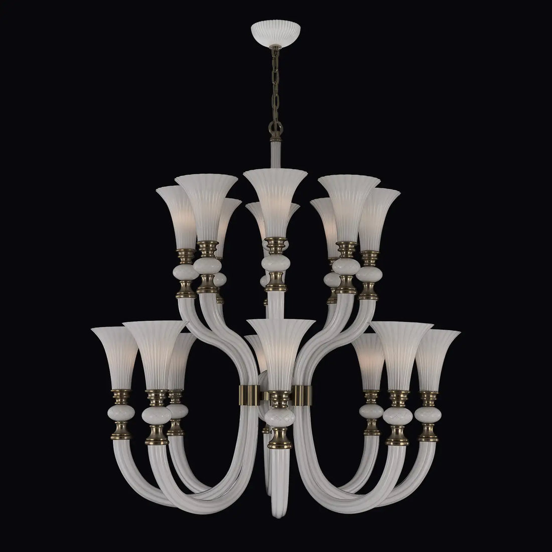 ALLEGRI, BIANCA 2-TIER CHANDELIER, CHANDELIER LIGHT