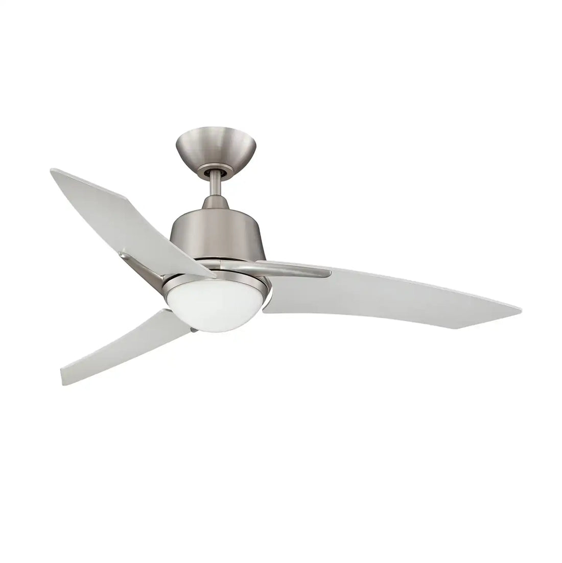KENDAL, SCIMITAR LED SATIN NICKEL CEILING FAN, INDOOR CEILING FAN