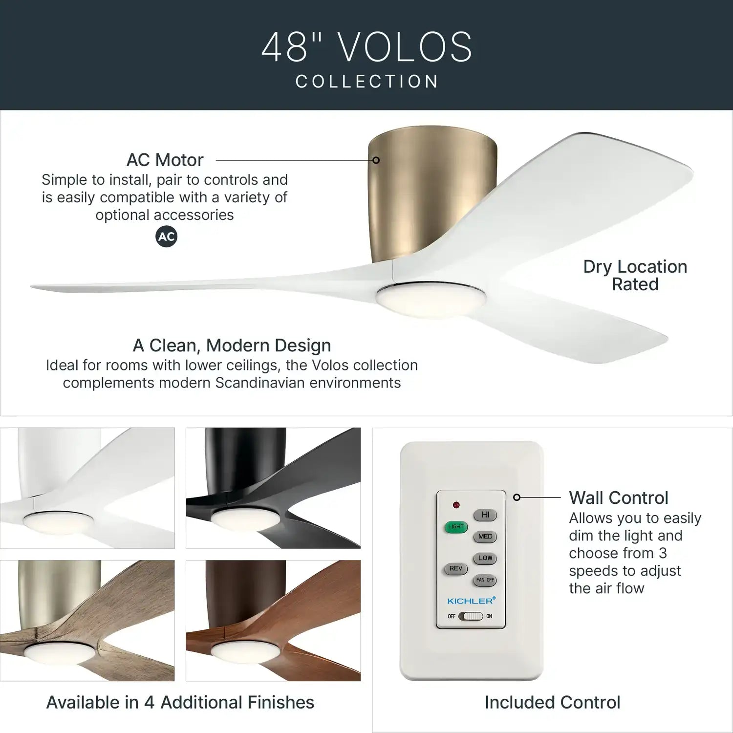 KICHLER, VOLOS FAN, INDOOR CEILING FANS