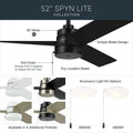 KICHLER, SPYN LITE FAN, INDOOR CEILING FANS