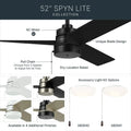 KICHLER, SPYN LITE FAN, INDOOR CEILING FANS