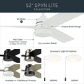 KICHLER, SPYN LITE FAN, INDOOR CEILING FANS