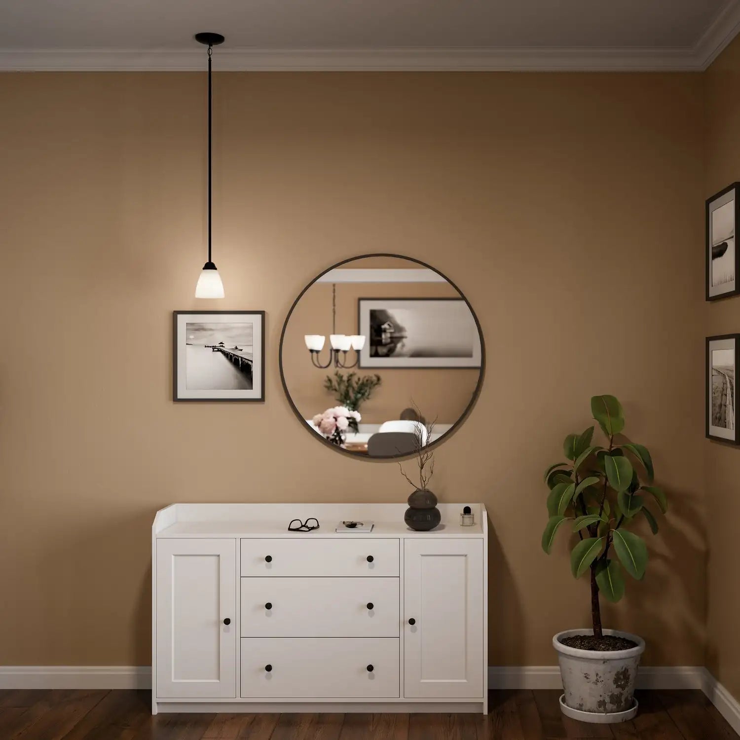 KICHLER, JOLIE PENDANTS, SEMI FLUSH MOUNT LIGHT