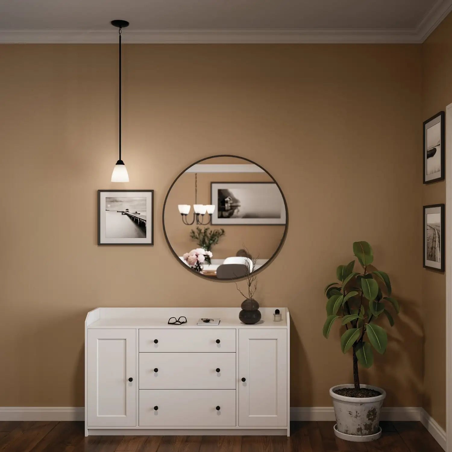 KICHLER, JOLIE PENDANTS, SEMI FLUSH MOUNT LIGHT