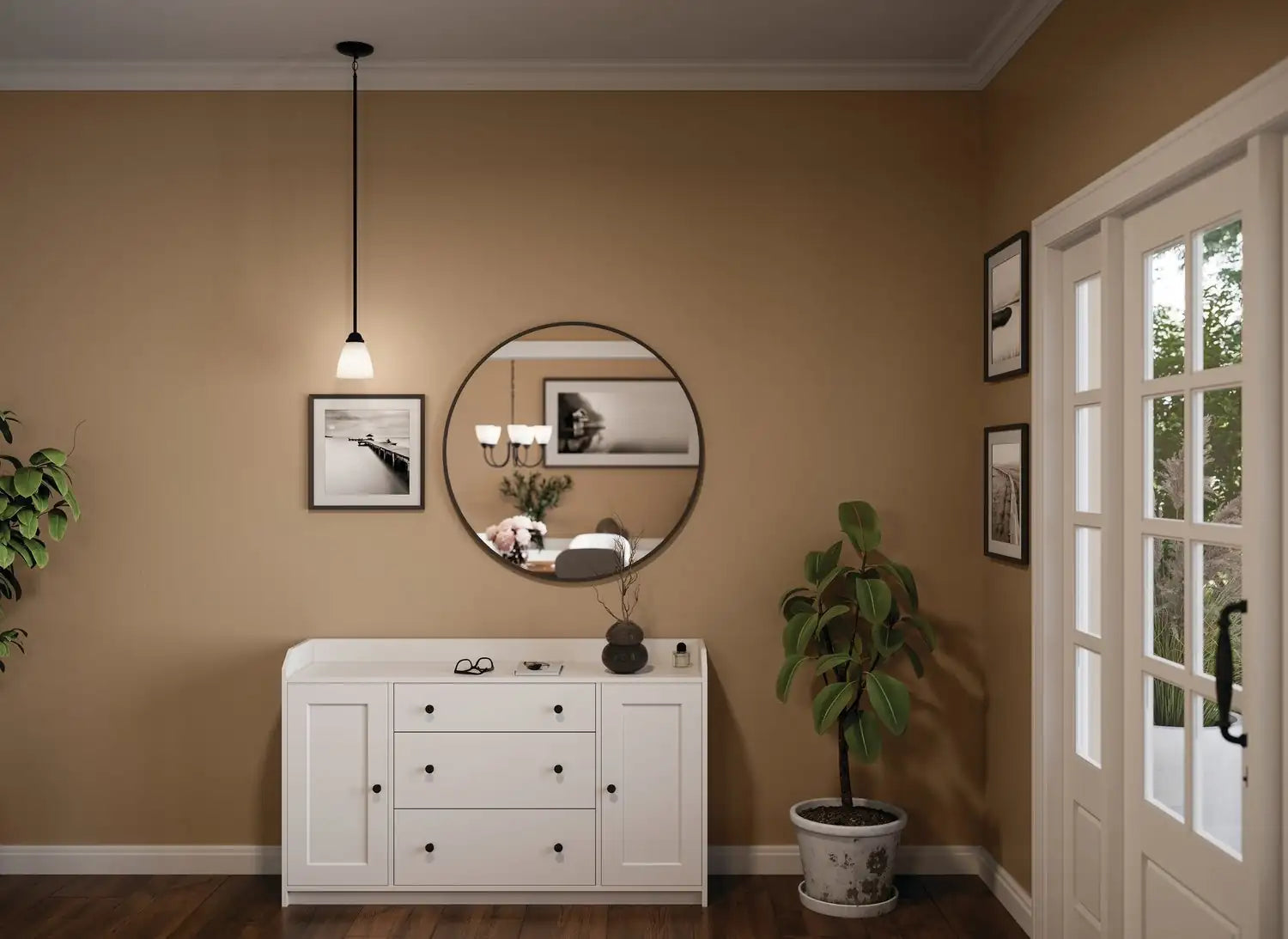 KICHLER, JOLIE PENDANTS, SEMI FLUSH MOUNT LIGHT