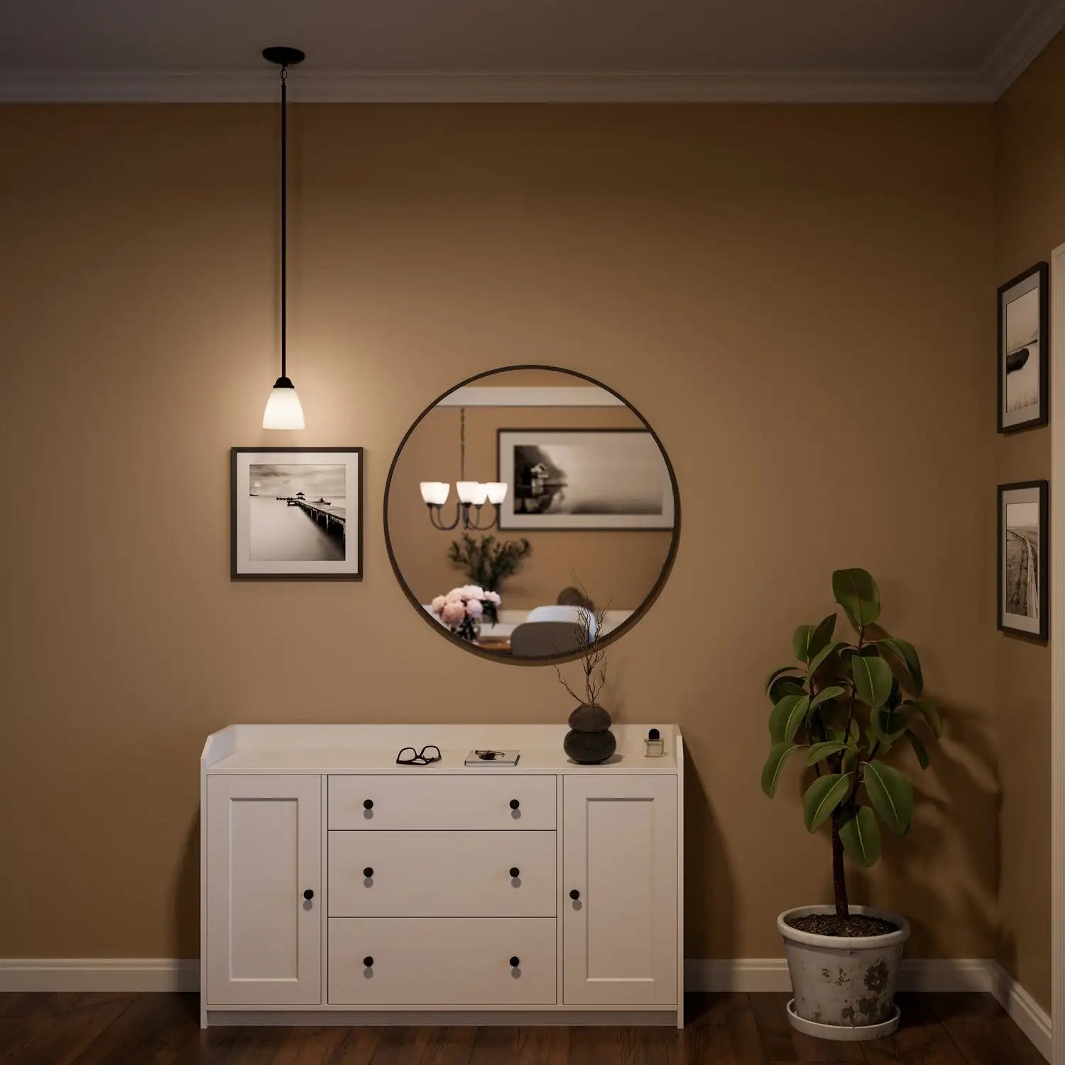 KICHLER, JOLIE PENDANTS, SEMI FLUSH MOUNT LIGHT