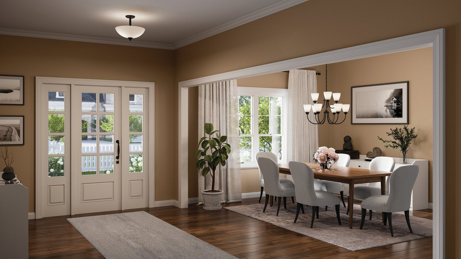 KICHLER, JOLIE PENDANTS, SEMI FLUSH MOUNT LIGHT