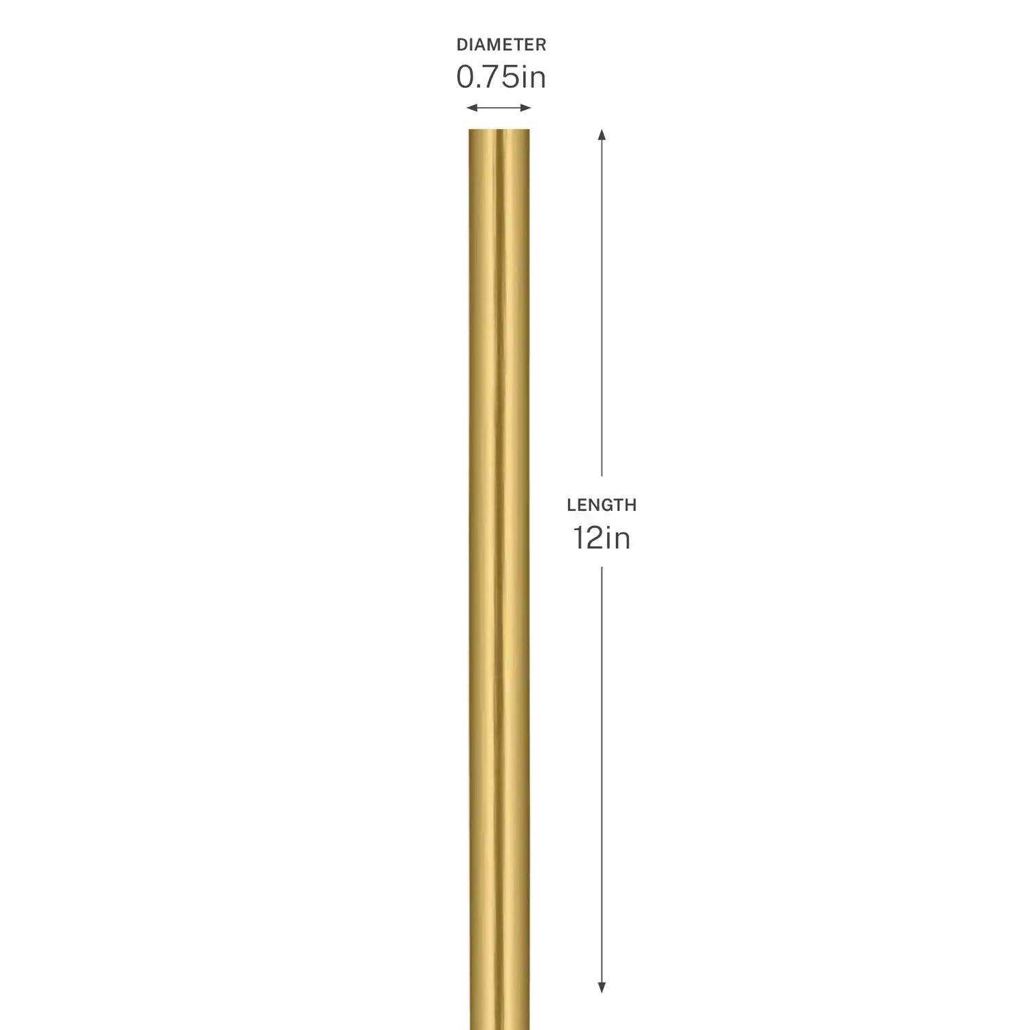 KICHLER STEM 5/8 OD X 12 INCH BRUSHED GOLD