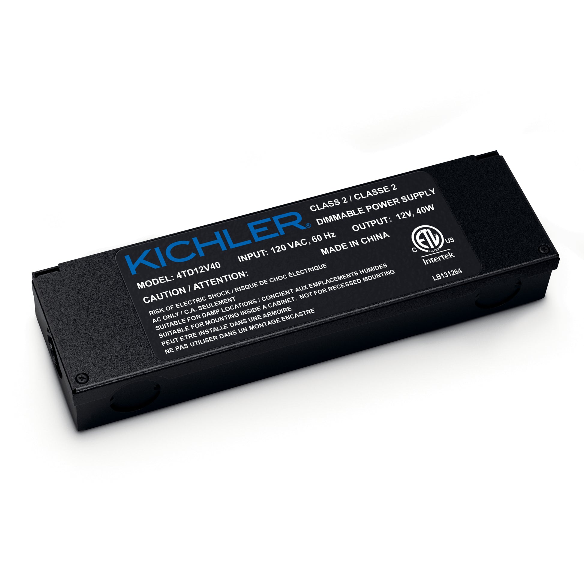 KICHLER 4TD 12V DIMMABLE 40W POWER SUPPLY BLACK