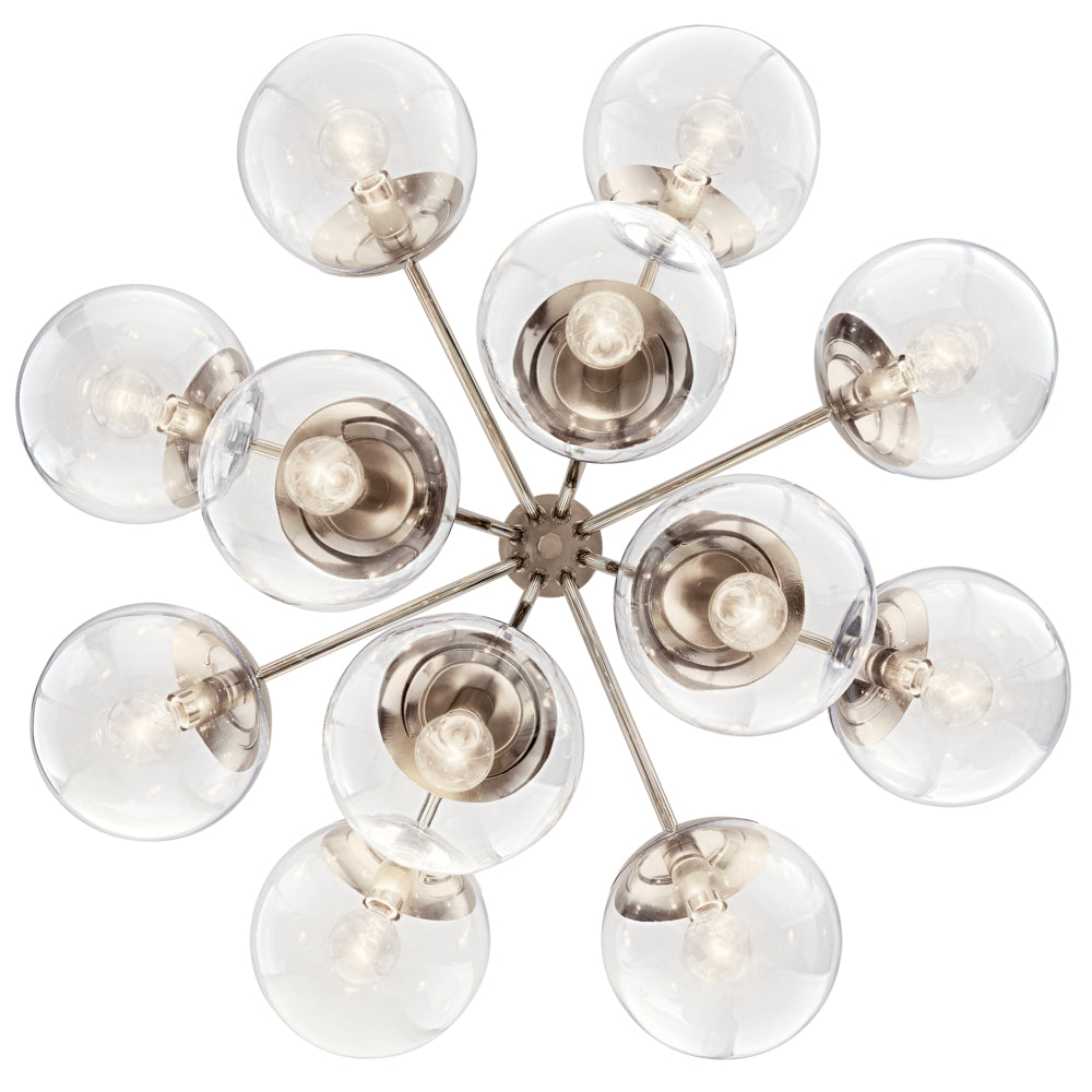 KICHLER, SILVARIOUS CHANDELIER, SEMI FLUSH MOUNT LIGHT