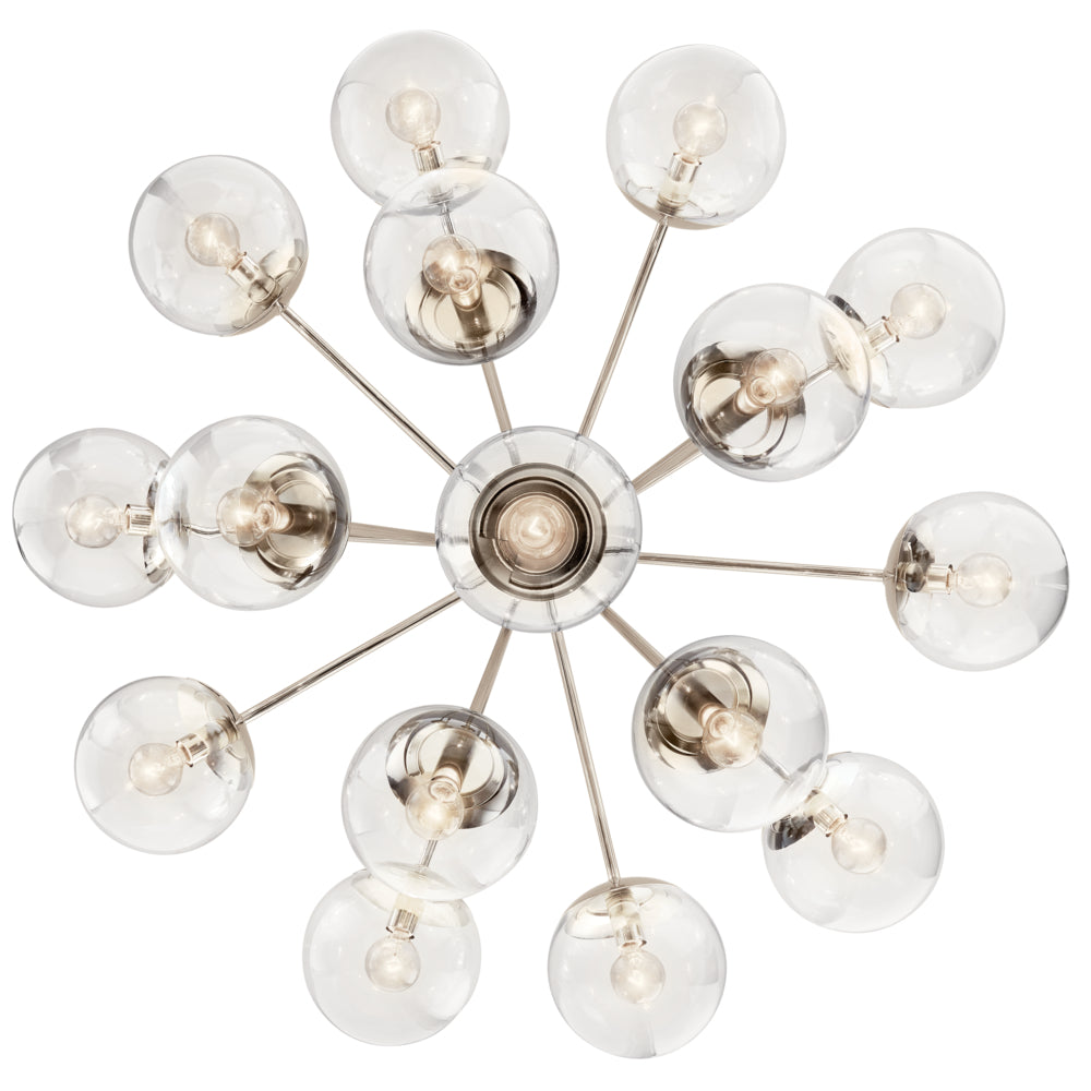 KICHLER, SILVARIOUS CHANDELIER, SEMI FLUSH MOUNT LIGHT