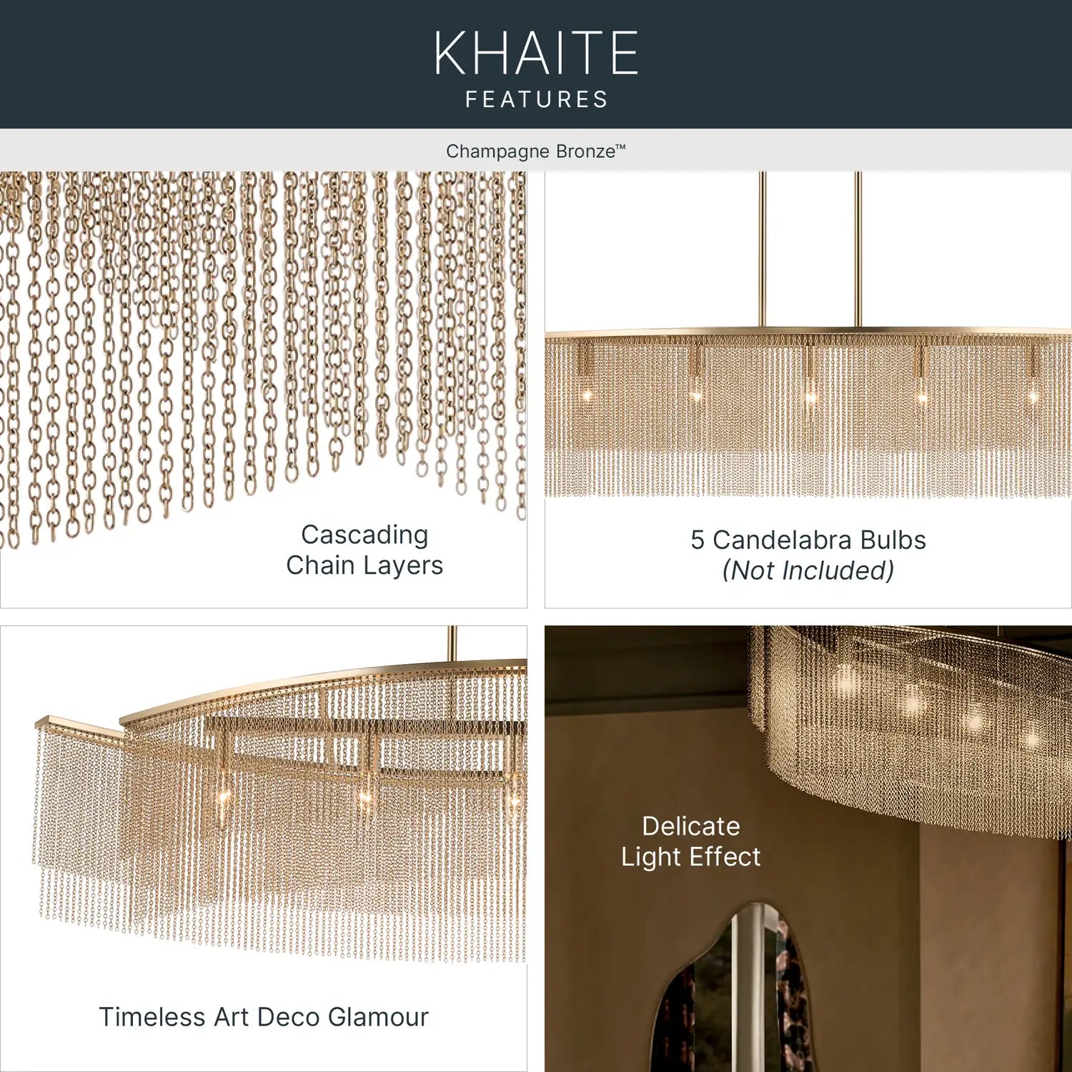 KICHLER, Khaite Chandelier, CHANDELIER LIGHT