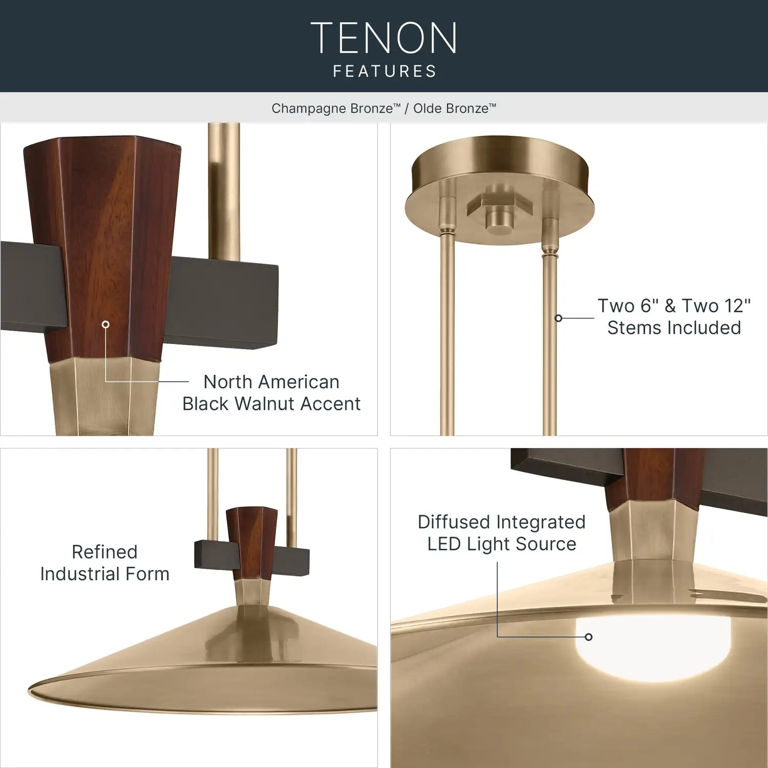 KICHLER, Tenon Pendants, PENDANT LIGHT