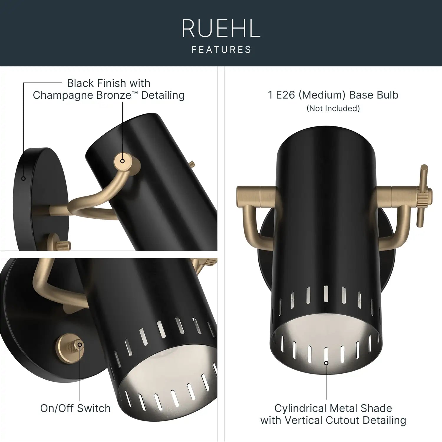 KICHLER, Ruehl Wall Sconce, WALL SCONCES
