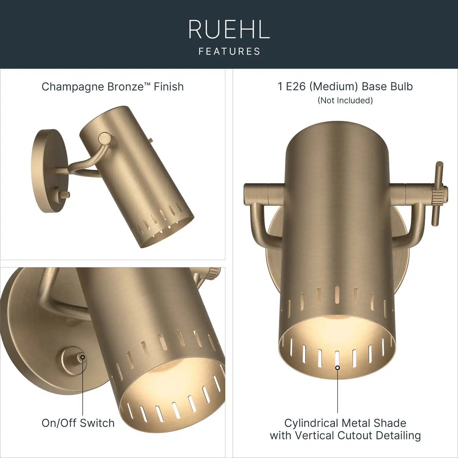 KICHLER, Ruehl Wall Sconce, WALL SCONCES