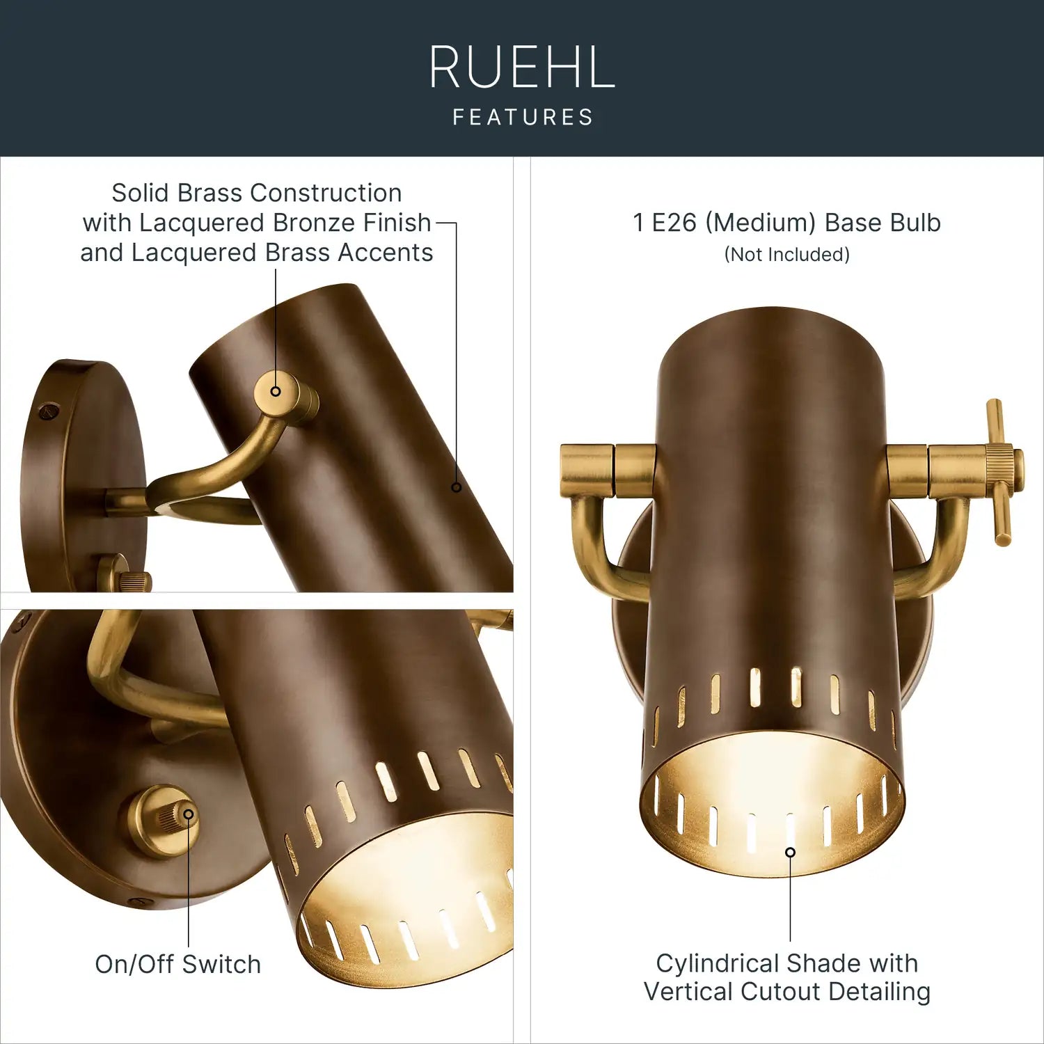 KICHLER, Ruehl Wall Sconce, WALL SCONCES