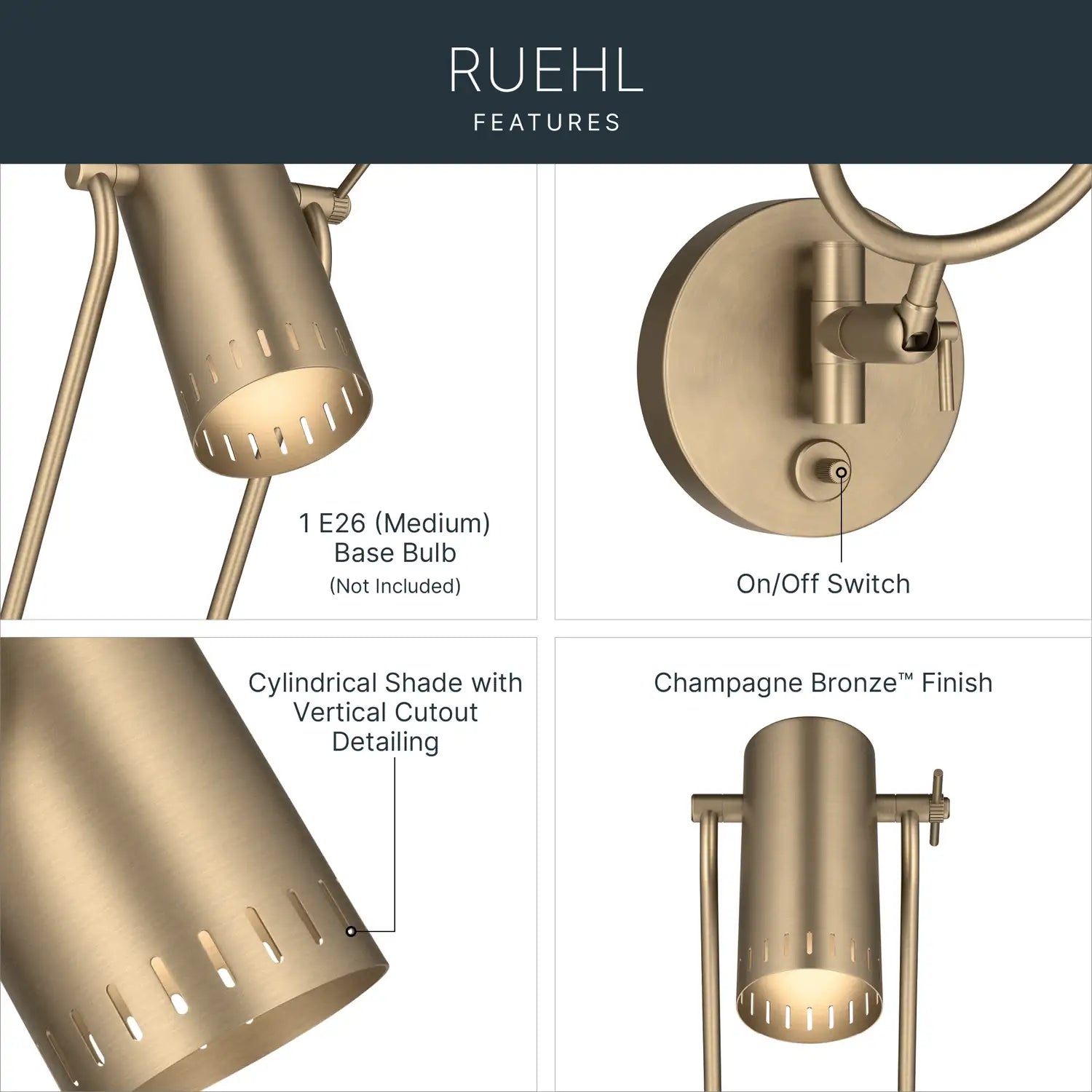 KICHLER, Ruehl Wall Sconce, WALL SCONCES