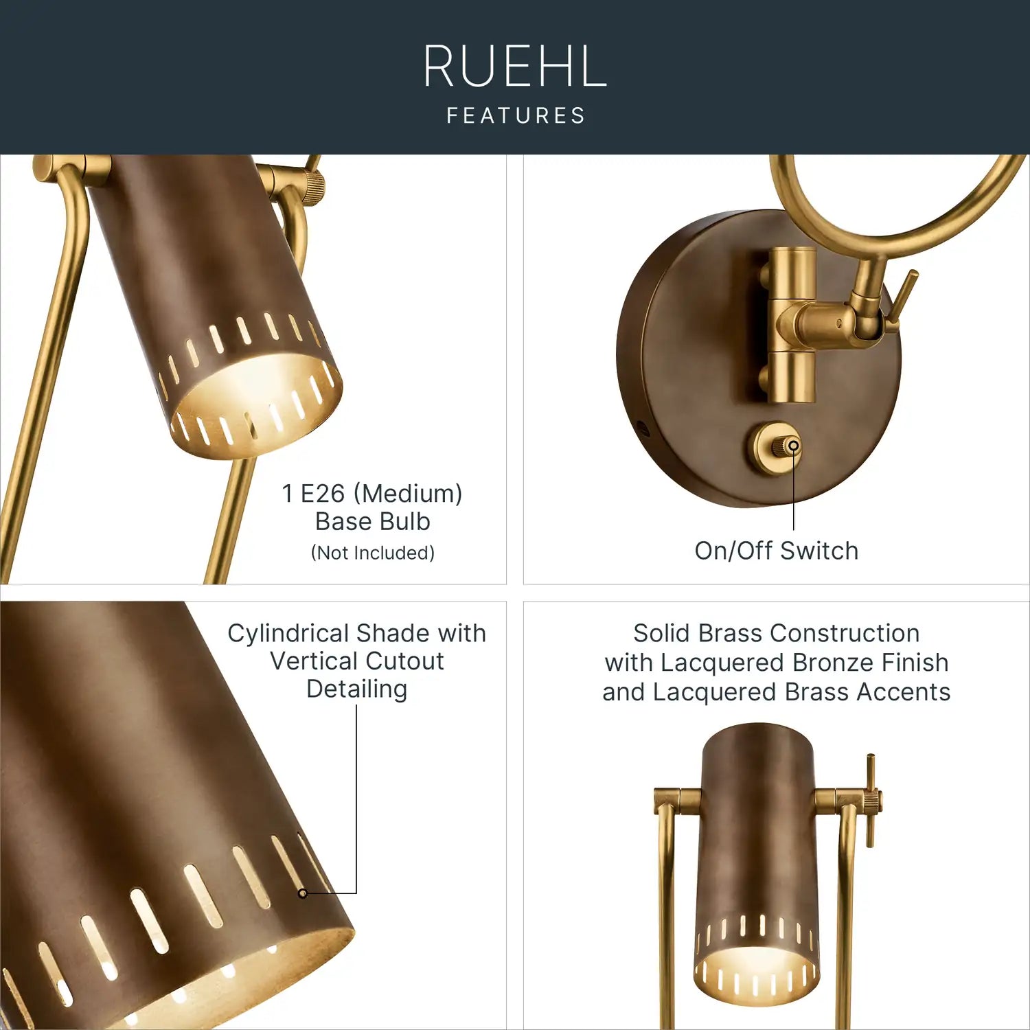 KICHLER, Ruehl Wall Sconce, WALL SCONCES
