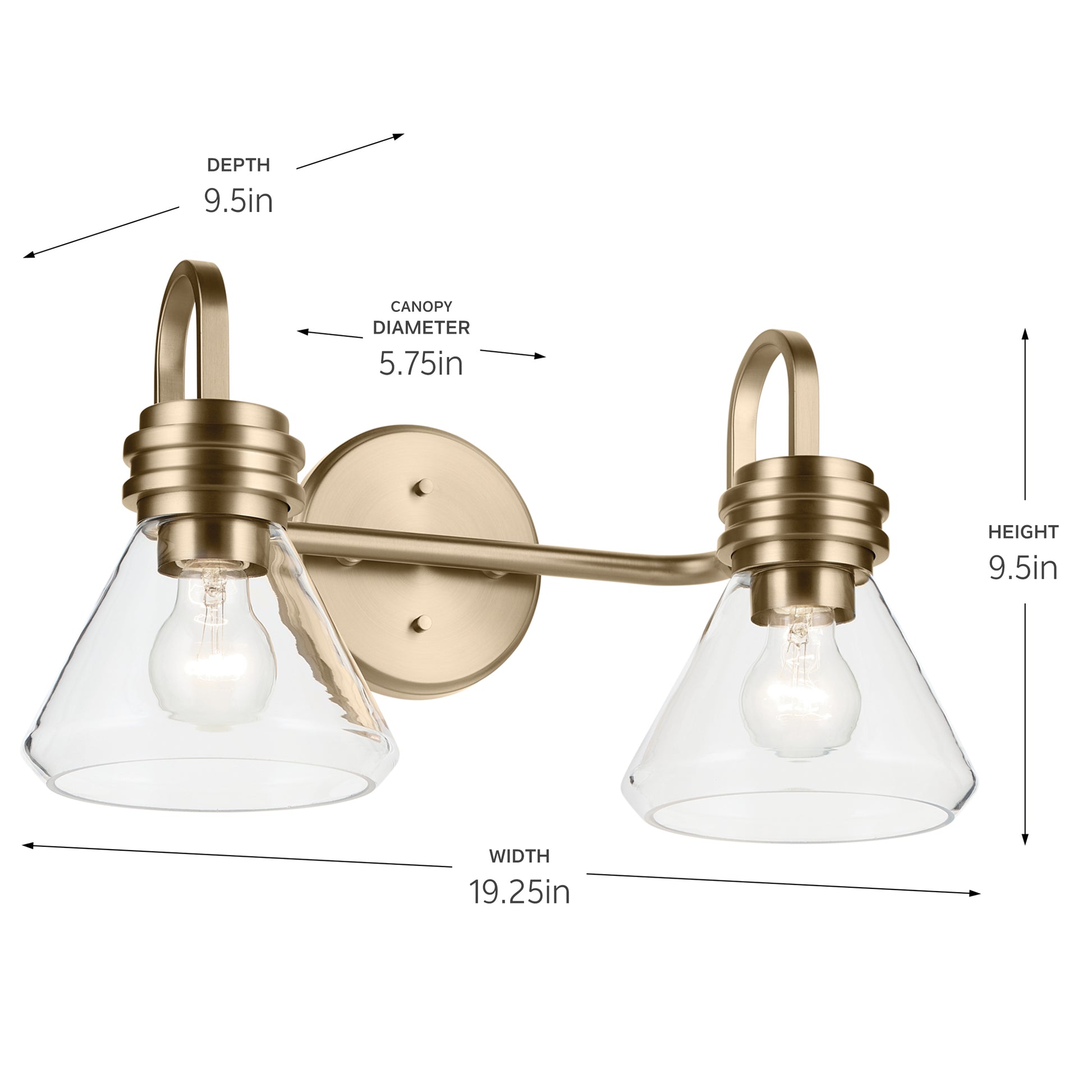 KICHLER, FARUM BATH BRACKET, BATH VANITY LIGHT