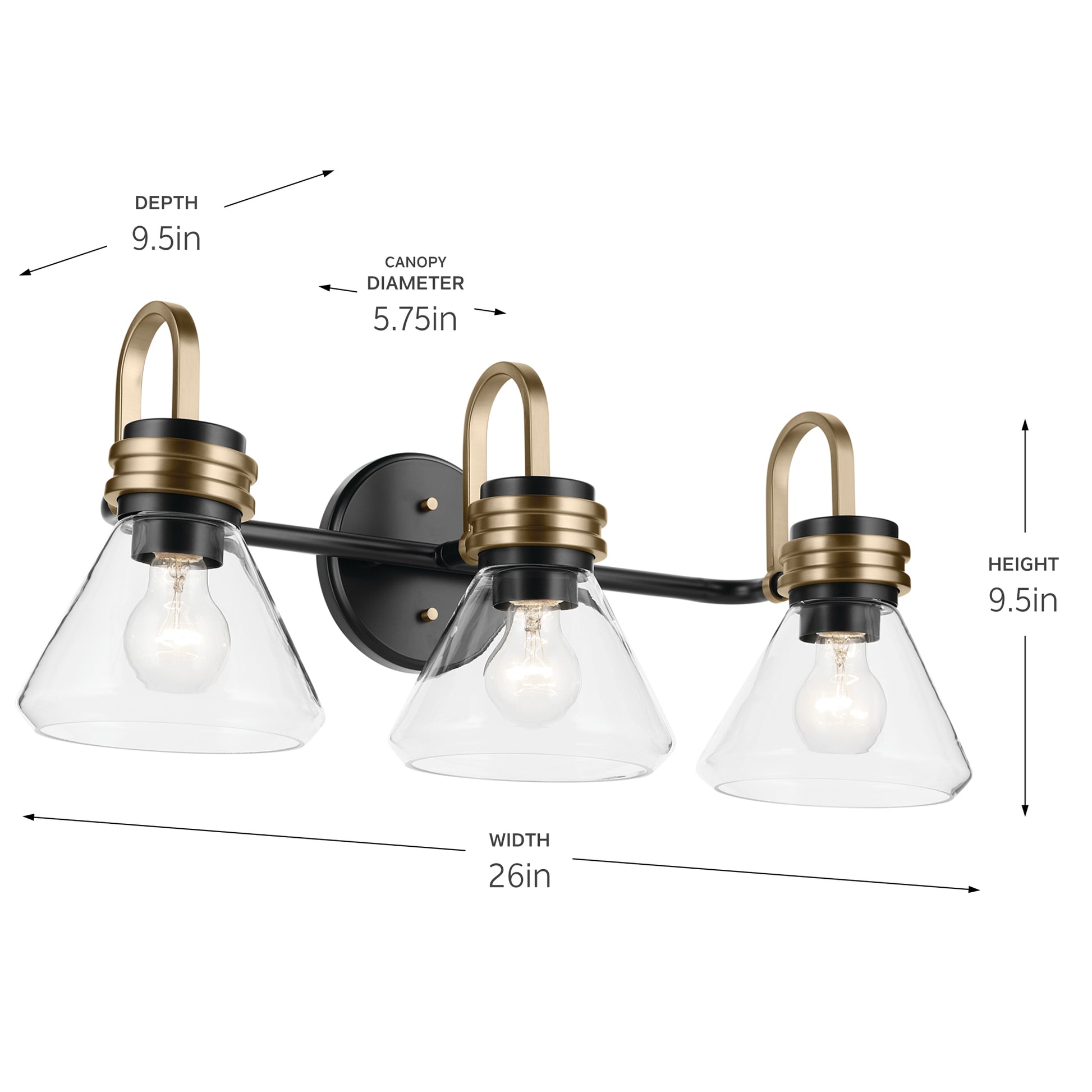 KICHLER, FARUM BATH BRACKET, BATH VANITY LIGHT