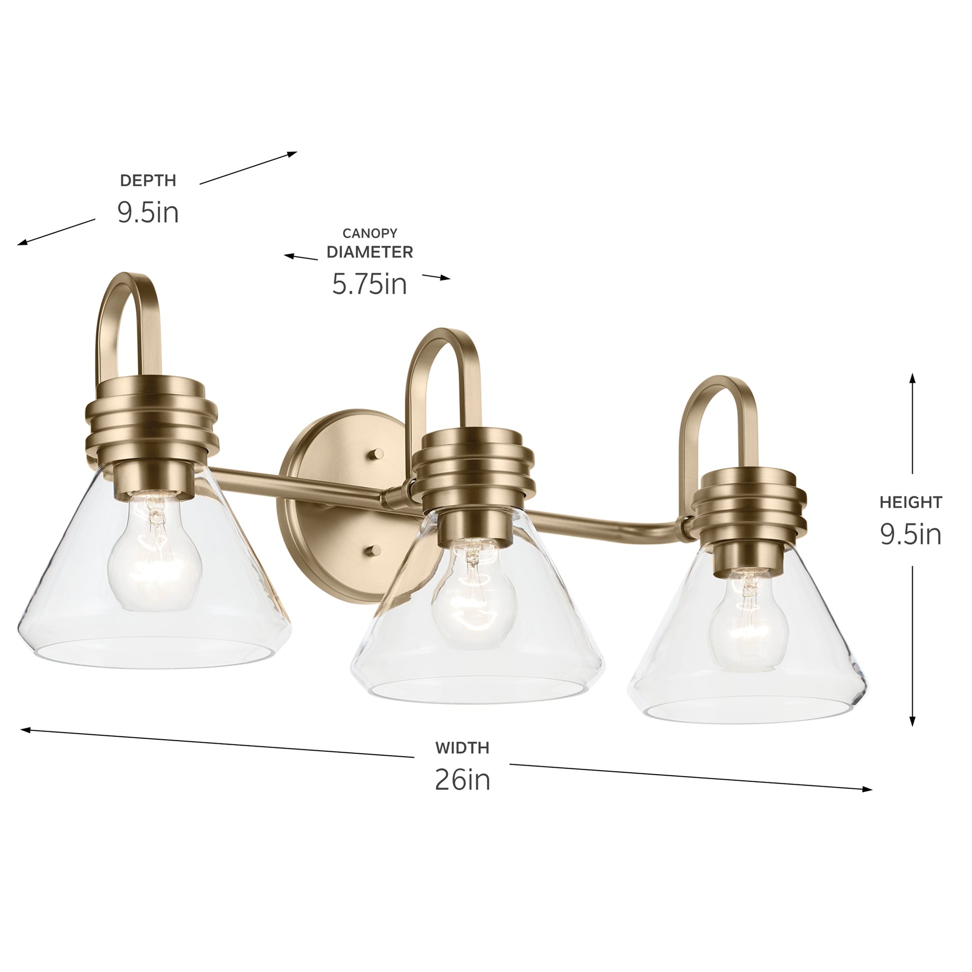 KICHLER, FARUM BATH BRACKET, BATH VANITY LIGHT