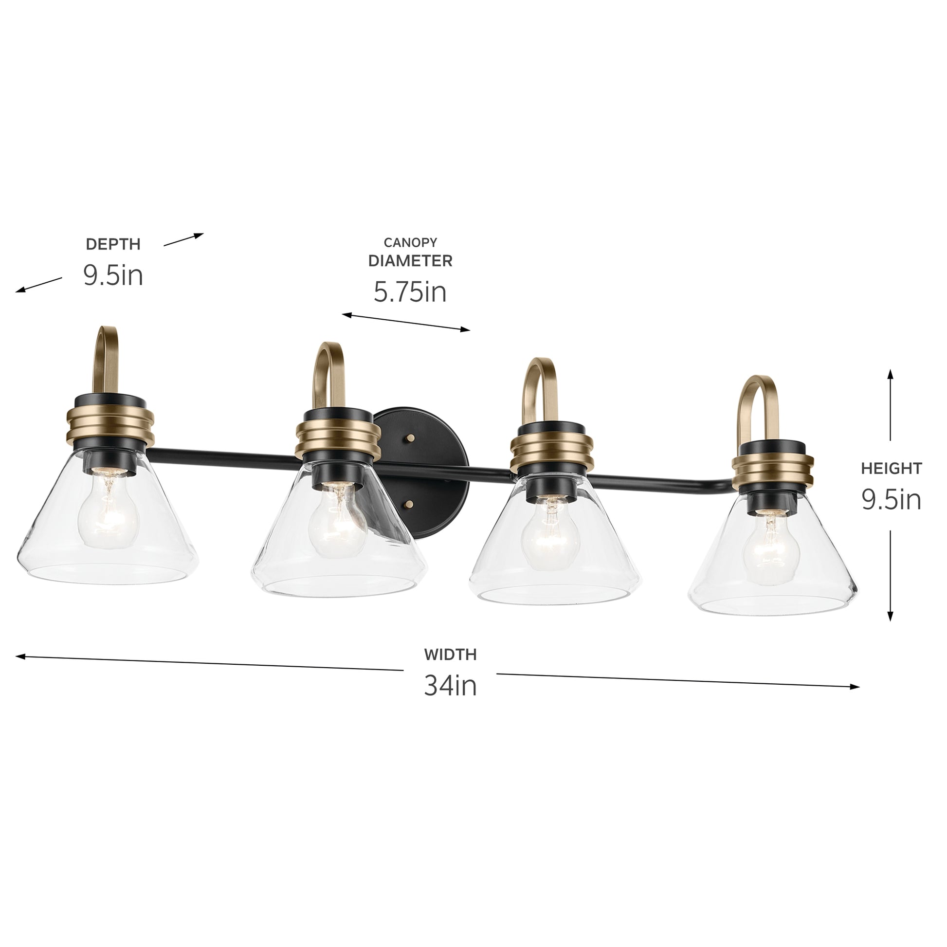 KICHLER, FARUM BATH BRACKET, BATH VANITY LIGHT