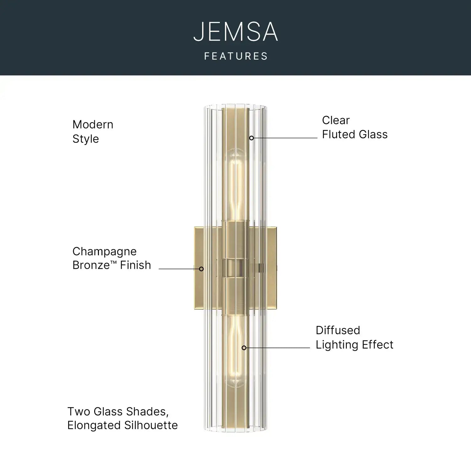 KICHLER, Jemsa Bath Bracket, BATH VANITY LIGHT