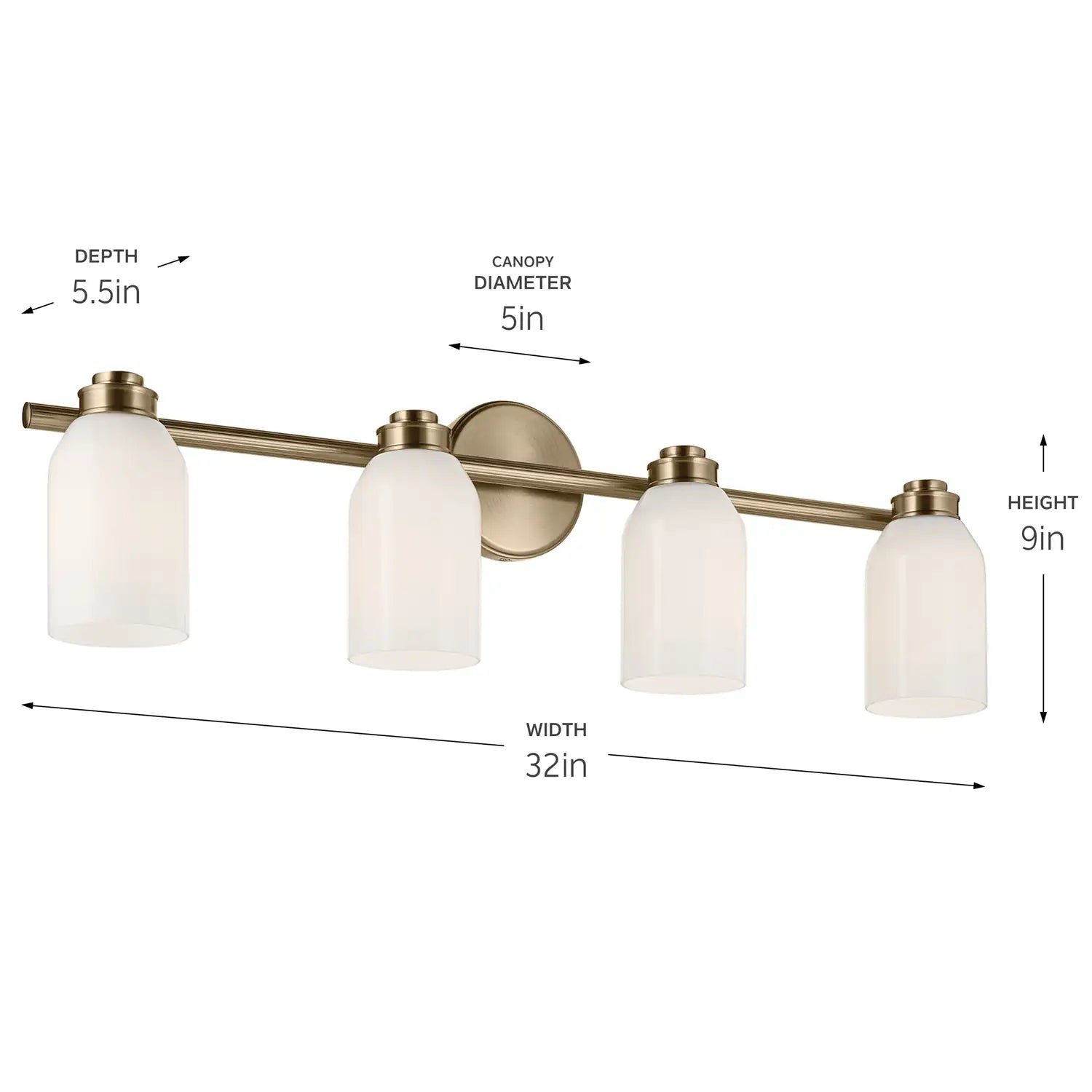 KICHLER, SHAE BATH BRACKET, BATH VANITY LIGHT